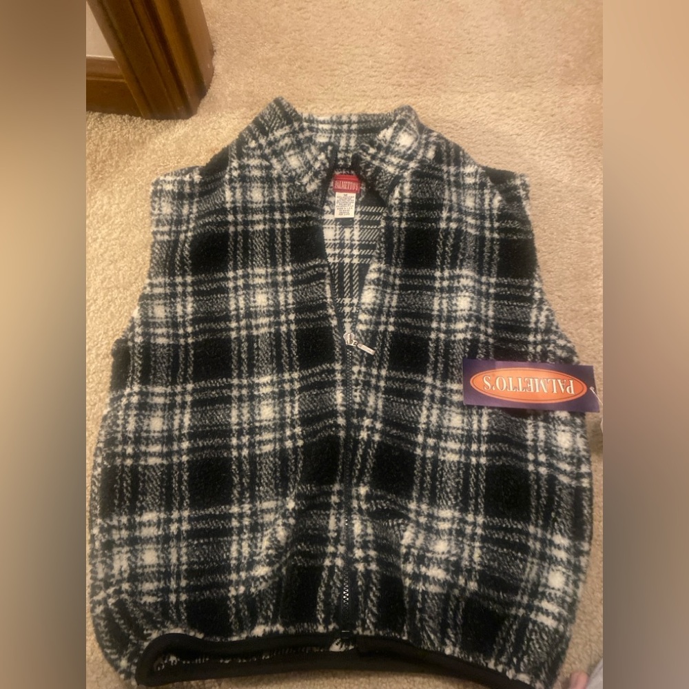 Plaid Black and White Vest by Pendleton
